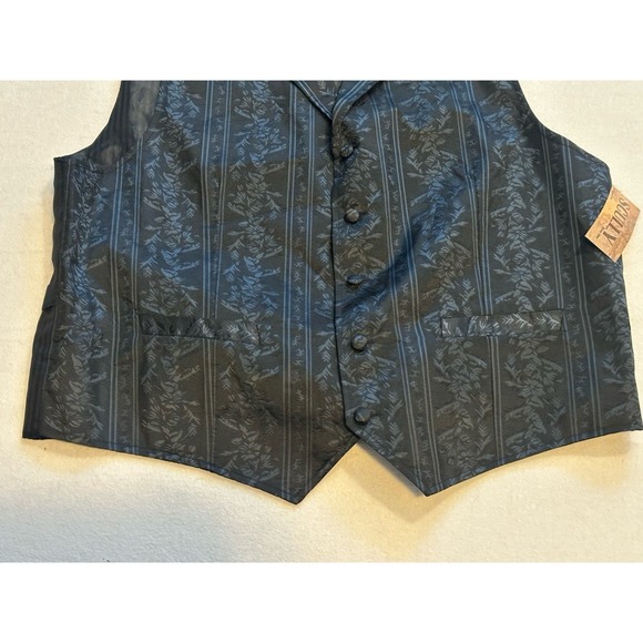 NWT Scully Floral Jacquard Eaton Vest Mens sz.L Waist Coat Western Wedding Black - Picture 4 of 6